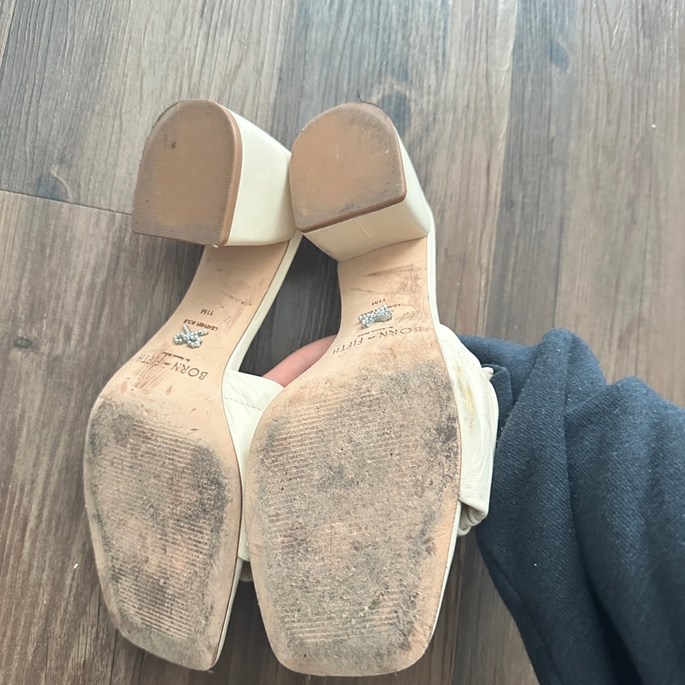 Cream Ruched Slip-On Mules - Picture 4 of 4